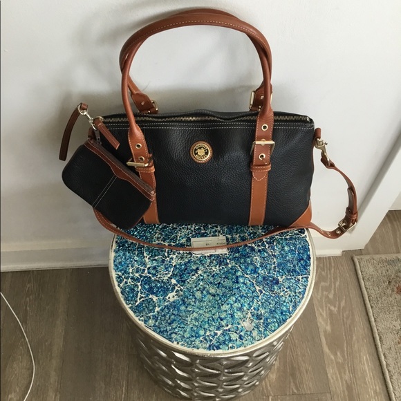 Authentic Dooney & Bourke Vintage Black Brown Domed...